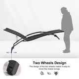 PURPLE LEAF Patio Lounge Chair with Canopy Shade Outdoor Chaise Lounge Chair Set of 2 for Lawn Poolside Backyard Sunbathing Tanning Chairs with Arm