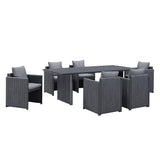 PURPLE LEAF Sanori Outdoor Dining Set Weather-Resistant Aluminum Table and Chairs Set with Backrest Pillow and Olefin Cushions for Deck