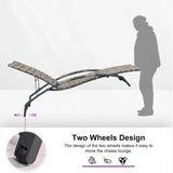 PURPLE LEAF Patio Lounge Chair with Canopy Shade Outdoor Chaise Lounge Chair Set of 2 for Lawn Poolside Backyard Sunbathing Tanning Chairs with Arm