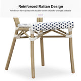 PURPLE LEAF Patio Dining Chair Set of 2 French Aluminium Frame Chairs with Rattan for Indoor Kitchen Deck Bistros Cafe Restaurant