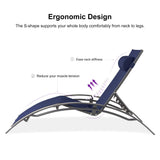 PURPLE LEAF Patio Chaise Lounge Set Outdoor Beach Pool Sunbathing Lawn Lounger Recliner Chair Outside Chairs with Side Table Included