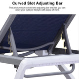 PURPLE LEAF Patio Chaise Lounge Chair Outdoor Plastic Textilene Sun Bathing Recliner Tanning Pool Lounger with 6 Adjustable Position for Outside Beach in-Pool Lawn Poolside