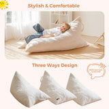 MAXYOYO Kids Bean Bag Chair - Handle Design, High-Density Foam Floor Lounger, White