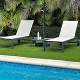 PURPLE LEAF Outdoor Chaise Lounge with Wheels Patio Lounge Chair Recliner