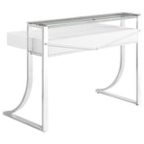 Gemma 48-Inch 2-Drawer Writing Desk White High Gloss