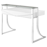 Gemma 48-Inch 2-Drawer Writing Desk White High Gloss