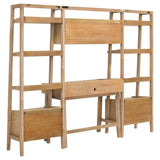 Fabian 4-piece Computer Desk and Bookshelf Set Distressed Light Brown