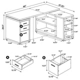 Yvette 60-inch 3-drawer L-Shape Computer Desk Mango