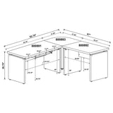 Skylar 83-inch L-Shaped Office Computer Desk Cappuccino