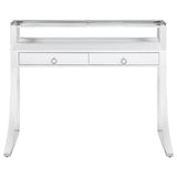Gemma 48-Inch 2-Drawer Writing Desk White High Gloss