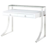 Gemma 48-Inch 2-Drawer Writing Desk White High Gloss