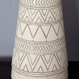 Tan and Cream Resin Lamp with White Linen Table Lamp - Clearance