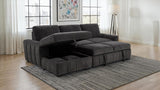 Pastrana Upholstered Sleeper Sectional Sofa LAF Chaise Grey