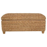 Laughton Hand-Woven Banana Leaf Storage Bench Natural