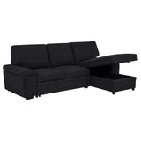 Demko Sleeper Sectional Sofa with Speaker and Storage Chaise Black