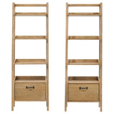 Fabian 2-piece 4-shelf Bookshelf with Drawer Distressed Light Brown