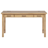 Vermes 55-inch 3-drawer Writing Desk with Power Outlet Light Ash