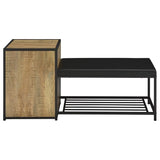 Martino Shoe Storage Entryway Bench with Cabinet Mango and Black