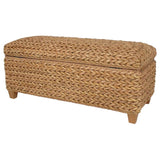 Laughton Hand-Woven Banana Leaf Storage Bench Natural