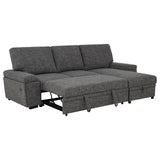 Demko Sleeper Sectional Sofa with Speaker and Storage Chaise Granite