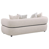 Jeanette 3-piece Fabric Upholstered Round Arm Sofa Set Beige