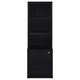 Westpark 3-piece Wall Unit Bookcase Set with USB Black
