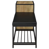Martino Shoe Storage Entryway Bench with Cabinet Mango and Black