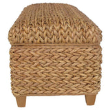 Laughton Hand-Woven Banana Leaf Storage Bench Natural