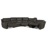 Marcell 6-Piece L-Shaped Power Reclining Sectional with Console Grey