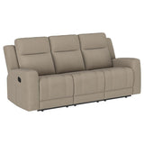 Brentwood 3-piece Upholstered Reclining Sofa Set Taupe