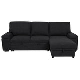 Demko Sleeper Sectional Sofa with Speaker and Storage Chaise Black