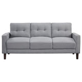 Bowen 3-piece Upholstered Track Arm Tufted Sofa Set Grey