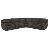 Marcell 6-Piece L-Shaped Power Reclining Sectional with Console Grey