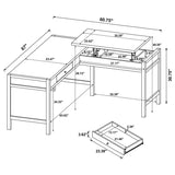 Hogan 1-drawer Lift Top L-shape Computer Writing Desk Mango