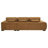 Octavia Tufted 2-Piece Sectional Chaise Sofa Amber
