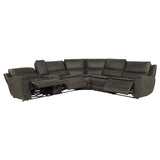 Marcell 6-Piece L-Shaped Power Reclining Sectional with Console Grey