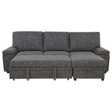 Demko Sleeper Sectional Sofa with Speaker and Storage Chaise Granite
