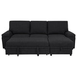 Demko Sleeper Sectional Sofa with Speaker and Storage Chaise Black