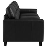 Scotland 3-piece Faux Leather Upholstered Sofa Set Black