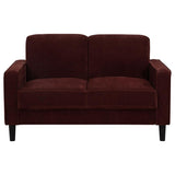 Ruth 3-piece Fabric Upholstered Track Arm Sofa Rust Red