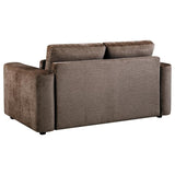 Amador 3-piece Chenille Upholstered Track Arm Sofa Set Chocolate