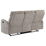 Hamilton 3-piece Chenille Manual Reclining Sofa Set Sand