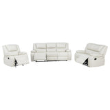 Camila 3-piece Upholstered Reclining Sofa Set White