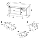 Loomis 60-inch 4-drawer Computer Desk Whitewashed Grey