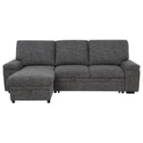 Demko Sleeper Sectional Sofa with Speaker and Storage Chaise Granite