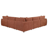 Elysia 5-piece Fabric Upholstered Modular Sectional Sofa Coral