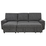 Demko Sleeper Sectional Sofa with Speaker and Storage Chaise Granite