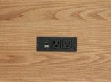 Vermes 66-inch 7-drawer Computer Desk with Power Outlet Light Ash