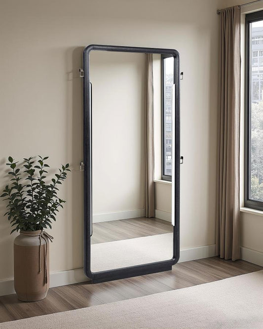 Leandro 76-inch Full Length Floor Mirror Burnished Black