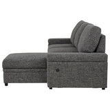 Demko Sleeper Sectional Sofa with Speaker and Storage Chaise Granite
